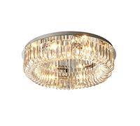 WGFJKI Crystal Close to Ceiling Light Fixtures Sliver LED Flush Mount Ceiling Light Round Luxury Crystal Ceiling Lamps Chandelier Lighting for Bedroom Living Dining Room Hallway