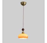 WGFJKI Dome Glass Shade Geometric Retro Ceiling Hanging Lamp Small Chandelier for Loft Coffee Bar Kitchen Island Single Head Dining Table Lights(Gradient Color)