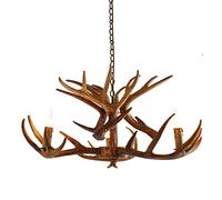 WGFJKI Farmhouse Antler Chandelier 3 Lights Rustic Antlers Chandelier Lighting Fixture Living Room Dining Room Kitchen Island Lighting Fixtures Resin Antler Lamps Vintage Ceiling Hanging Lights.E14