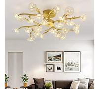 WGFJKI G4 Crystal Raindrop Chandelier American Country Pendant Light Kitchen Island Flush Mount LED Ceiling Light Fixture Ceiling Lamp Dining Room Bedroom Livingroom