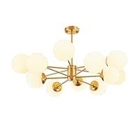 WGFJKI Glass Chandelier Magic Bean Molecular Chandeliers Mid-Century Glass Globes Sputnik Pendant Lamp Brushed Brass Pendant Light for Kitchen Island Dining Living Room Bedroom