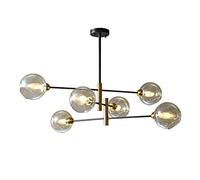 WGFJKI Glass Globe Sputnik Chandelier 6 Lights Magic Bean Molecular Chandelier Globe Chandeliers Light Fixture for Kitchen Island Living Room Bedroom Dining Room