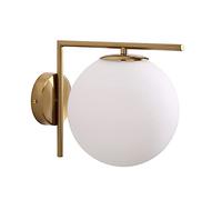 WGFJKI Glass Wall Light Gold Metal Wall Lamp, Mid Century Wall Sconces Magic Bean Globe Headboard Lighting Fixtures for Bedroom Bedside Living Room Hallway E14 Wall Lantern