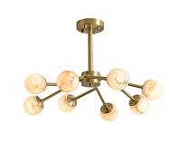 WGFJKI Globe Pendant Light Marble Material Round Chandelier Farmhouse Lampshade Ceiling Lighting Compatible with Café,Bar,Restaurant Lighting Fixture