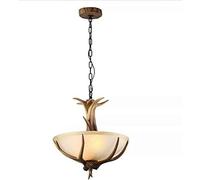 WGFJKI Gpzj Resin Antler Chandelier, Faux Antler Ceiling Light Vintage Style Chandelier, with 3 Spiral Lamp Holder of E14, Rustic Hanging Lights for Dining Room, Living Room,Bar,Cafe,