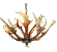 WGFJKI Gpzj Resin Antler Chandelier, Faux Antler Ceiling Light Vintage Style Chandelier, with 5 Spiral Lamp Holder of E14, Rustic Hanging Lights for Dining Room, Living Room,Bar,Cafe,