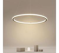 WGFJKI Hanging Lamp, Dimmable Pendant Lamp Black Ring Chandelier Circular Hanging Lamp - Fixture Illumination Home Decor Dimmable LED Indoor Lighting Suitable Compatible with Restaurant Bar Pa