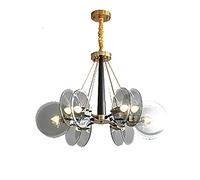 WGFJKI Hanging Lamp, Hanging Lamp Mid Century Semi Flush Mount E12 Pendant Lighting Fixture with Adjustable Arms Ceiling Light for Kitchen Island Living Room Bedroom(B,6-lights)
