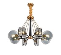 WGFJKI Hanging Lamp, Hanging Lamp Mid Century Semi Flush Mount E12 Pendant Lighting Fixture with Adjustable Arms Ceiling Light for Kitchen Island Living Room Bedroom(B,8-lights)