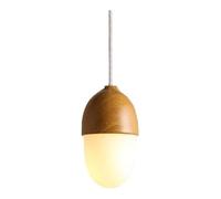 WGFJKI Hanging Lamp, Japanese-Style MI-NI Coffee Bar Pendant Lamp in Wood Color with Frosted Glass Body, Iron Frame, E27 Single Head, Multiple Styles Compatible with Kitchen Island and Dining Room