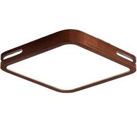 WGFJKI Hanging Lamp, Minimalist LED White Flush Mount Ceiling Light Metal Acrylic Wood Square Ceiling Light Rustic Farmhouse Dimmable Lamp Kitchen Island Lighting Fixture for Dining Room Living Room