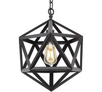 WGFJKI Hanging Lamp, Pendant Lights 1- Light Industry Retro Hexagonal Diamond Iron Metal Ceiling Pendant Light Personality V-intage Restaurant Kitchen Bar Loft Decoration Adjustable Chandelier Hanging
