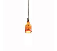 WGFJKI Hanging Lamp, Retro Wine Bottle Pendant Ceiling Lights Creative Hanging Lights Multi-Color Single-Head Lights Decoration Restaurant Bar Cafe Lighting Lighting Device (Color : Pink)(Brown)