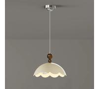 WGFJKI Italian Style LED Pendant Light Dimming Cream Chandelier Kitchen Island, Elegant Dome Shape Pendant Lamp, 24W Adjustable Cord Dining Room Ceiling Hanging Ceiling Lighting Fixture
