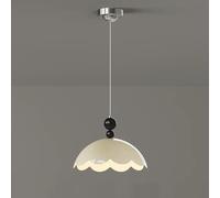 WGFJKI Italian Style LED Pendant Light Dimming Cream Chandelier Kitchen Island, Elegant Dome Shape Pendant Lamp, 24W Adjustable Cord Dining Room Ceiling Hanging Ceiling Lighting Fixture