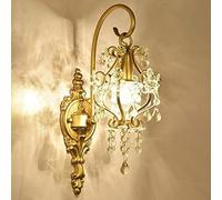 WGFJKI Jadssox Antique French Crystal Wall Light Gold Metal Wall Lantern Sconce, Living Room Decor Illumination Bedroom Bedside Wall Lamp, Luxury Villa Gold Wall Mount Lighting Fixture