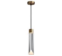 WGFJKI Jadssox Cylinder Crystal Pendant Light Postmodern Brass Ceiling Hanging Lamp, Minimalist LED Suspension Lamps Indoor Chandeliers for Kitchen Island Kitchen Island Bedroom Bedside