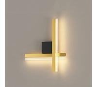 WGFJKI Jadssox Geometric Wall Sconce Gold Bedside Wall Lamp, Wall Light Fixture Home Decor Headboard Lighting Fittings for Living Room Bedroom, 15W LED Indoor Wall Wash Lights