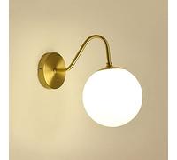 WGFJKI Jadssox Glass Globe Wall Sconce Gooseneck Gold Metal Wall Light, Mid Century Magic Bean Wall Mounted Lamp, Bedroom Bedside Lighting Fixture, Living Room E27 Wall Sconces