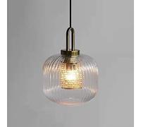 WGFJKI Jadssox Gold Pendant Light Ribbed Glass Small Chandelier Ceiling Lamp, Nordic Industrial Kitchen Island Lighting Fixture, E27 Hanging Lamps for Dining Room Entryway Cafe Bar