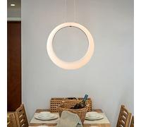 WGFJKI Jadssox LED Pendant Light 36W 1-Ring Chandelier Ceiling Light Fixture, Minimalist White Circle Hanging Lighting Fixture for Kitchen Island, Dining Room Decor Suspende Lamps