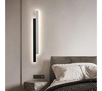 WGFJKI Jadssox Linear Wall Sconce 23.6in LED Wall/ceiling Lamp, 60cm Long Strip Bedroom Bedside Wall Lamp, Living Room Hallway Wall Lights, Minimalist Black+white Ceiling Lights