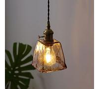 WGFJKI Jadssox Nordic Glass Pendant Lights Amber Shade Hanging Chandelier, Adjustable Drop Ceiling Lighting Fixture for Loft Kitchen Island Dining Room Hallway, E27 Suspended Lamps