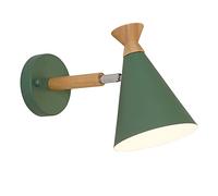 WGFJKI Jadssox Nordic Wall Light Wood Sconce Bedside Wall Lamp Light With Cone Metal Shade, Wooden Headboard Lighting Fixture, Bedroom Living Room Hotel Wall Sconces E27 Night Lamps