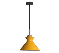 WGFJKI Jadssox Nordic Yellow Pendant Ceiling Light Wood Kitchen Island Lighting Fixture, Metal Hanging Lamp Indoor Chandelier, Dining Room Bedroom Bedside Suspended Lamps