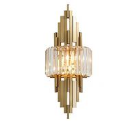 WGFJKI Jadssox Postmodern Crystal Wall Sconce Lighting Fixtures Gold Finish Wall Lamp, Living Room Decor Wall Light Geometric Wall-mounted Lamps, Bedroom Bedside Luxe E14 Wall Lamps