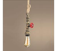 WGFJKI Jadssox Steampunk Water Pipe Pendant Light Retro Industrial Hanging Lamp, Single Hemp Rope Drop Ceiling Lighting Fixture, Pipe Style Suspended Lamps for Kitchen Loft Farmhouse