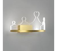 WGFJKI Jadssox Wall Light Gold Metal Wall Sconce Queen Princess Kings Wall Mounted Lamp, 6W LED Fairy Wall Sconces Indoor Wall Wash Lights for Bedroom Bedside Living Room