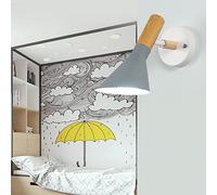 WGFJKI Jadssox Wood Wall Sconce Adjustable Wall Mount Reading Light Nordic Wall Lamp, Wooden Bedside Wall Spot Lamps Metal Headboard Lighting Fixtures for Bedroom Living Room Study Room