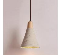 WGFJKI Japanese Style Cone Cement Hanging Ceiling Lights Retro Stone Pendant Light Wood Pendant Lamp Nordic Concrete Restaurants Decor Chandelier, E27