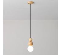 WGFJKI Japanese Style Wabi-sabi Pendant Light Mid Century Bedside Small Hanging Lamp Nordic Creativity Bedroom Chandelier for Living Room Dining Room(Wood Color)