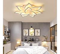 WGFJKI LED Ceiling Light Creative Flower Shape Ceiling Lamp Remote Control Dimmable Metal Acrylic Petals Energy Saving Bedroom Kitchen Living Room Table Dining Indoor Chandeliers,10 Heads