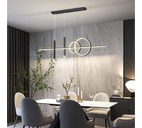 WGFJKI Led Chandelier with Star Projection Lamp, Dimmable LED Pendant Light with Spotlights,Adjustable Linear Hanging Light for Kitchen Island-Black a 100x120cm(39x47inch)