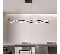 WGFJKI Led Chandelier with Star Projection Lamp, Dimmable LED Pendant Light with Spotlights,Adjustable Linear Hanging Light for Kitchen Island-Black a 100x120cm(39x47inch)