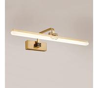 WGFJKI Linear Bathroom Vanity Mirror Lamps LED Vanity Light Adjustable Mirror Front Lamp ° Rotatable Picture & Display Lighting Fitting for Washroom Dressing Table Bedroom (Color : Copper, Size :