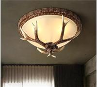 WGFJKI Loft Industrial Resin Ceiling Light American Retro Antlers Ceiling Pendant Lamp Lantern Decor Cafe Bar Counter Aisle Bar Farmhouse Restaurant Hanging Lighting Fitting E27