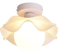 WGFJKI Minimalist Flower Hallway Ceiling Light Nordic Creativity Glass White Kitchen Island Ceiling Lamp French Cream Style Bedroom Pendant Light For Bathroom Balcony Stairs Aisle
