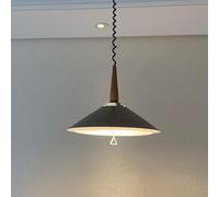 WGFJKI Minimalist Kitchen Island Chandelier Nordic Retractable Dinning Room Pendant Light Cone Shape Bauhaus Medieval Style Metal Hanging Ceiling Lamp (Bean Paste/Caramel/Gray)