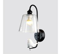 WGFJKI Nordic Bird Wall Light Metal Wall Sconce with Clear Glass Lamp Shade, Home Decor Lighting Fixture E14 Headboard Lamps for Bedroom Bedside Hallway Living Dining Room