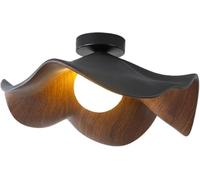 WGFJKI Nordic Creativity Leaf Ceiling Lamp Japanese Wood Grain Ceiling Light Fixture Semi Flush Mount Hallway Ceiling Lamp Minimalist Bedroom Chandelier for Living Room Balcony Aisle(Dark)