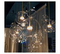 WGFJKI Nordic Restaurant LED Chandelier Multi Lamp Bar Window Gallery Living Room Lamp Glass Bean Magic Molecular Chandelier,Included Light