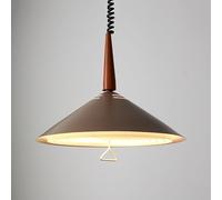 WGFJKI Nordic Retractable Dinning Room Minimalist Kitchen Island Chandelier Cone Shape Bauhaus Medieval Style Metal Hanging Ceiling Lamp(Khaki Color)
