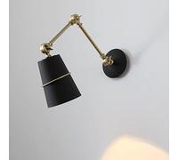 WGFJKI Northern Europe Adjustable Swing Arm Wall Lamp Wrought Iron Paint Lampshade Wall Light Bedside Reading Light Living Room Restaurant Corridor Lights
