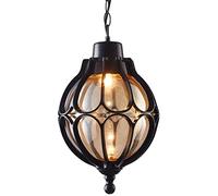 WGFJKI Outdoor Glass Globe Pendant Light Vintage Mediterranean Waterproof Chandelier Aluminium E27 Rainproof Exterior Ceiling Lighting Continental Villa Pavilion Grape Courtyard
