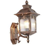 WGFJKI Outdoor Wall Light Fixtures Courtyard Creative Wall Lamp Exterior Wall Lantern Waterproof Sconce Porch Lights Wall Mount with Hammered Glass Shade for Garden Villa Aisle Balcony E27 Fixture