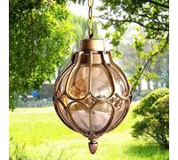 WGFJKI Outdoor Waterproof Chandelier European Tradition Victoria Glass Lantern Pendant Light E27 Decoration Ceiling Light Fixture for Courtyard Villa Balcony Terrace Aisle Garden